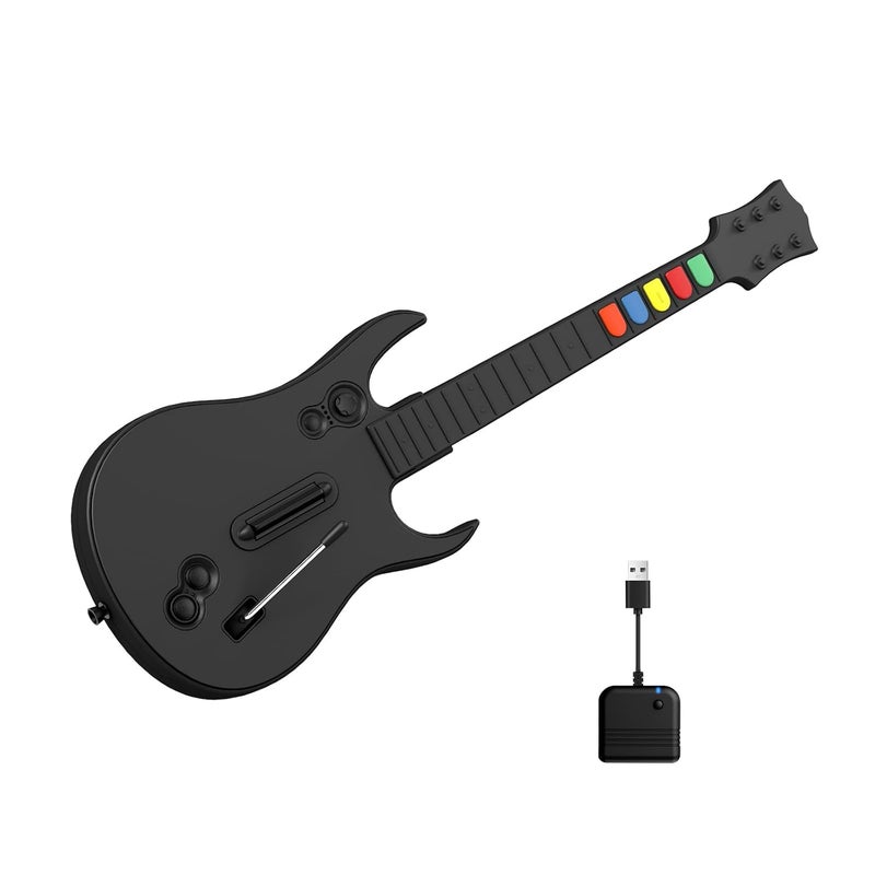 NBCP Wireless Guitar Controller for Xbox Series X/S, Xbox One & PC – Compatible with Rock Band 4 and Fortnite Festival, 2.4G Connection, Guitar Strap Included – Black - Image 1